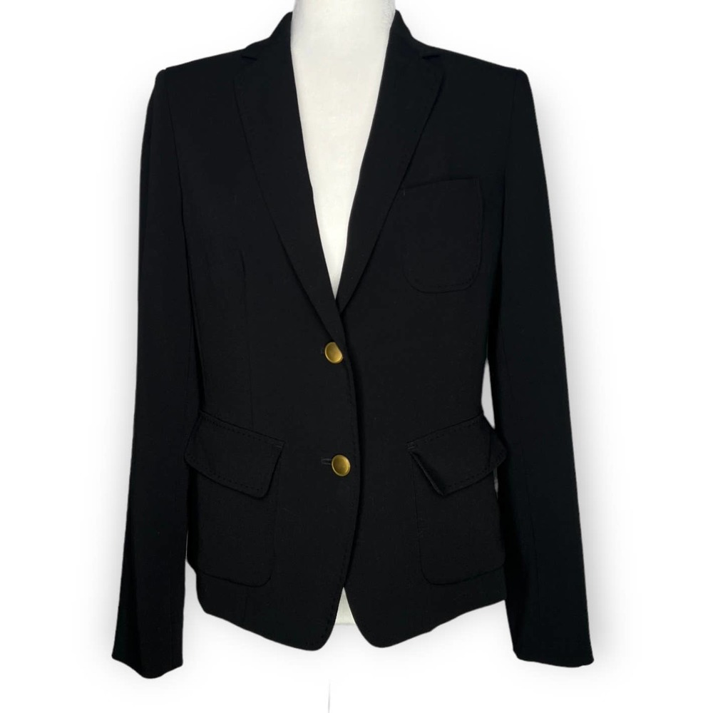 Uniqlo Classic Black Blazer Jacket with Gold Button Front Size Medium